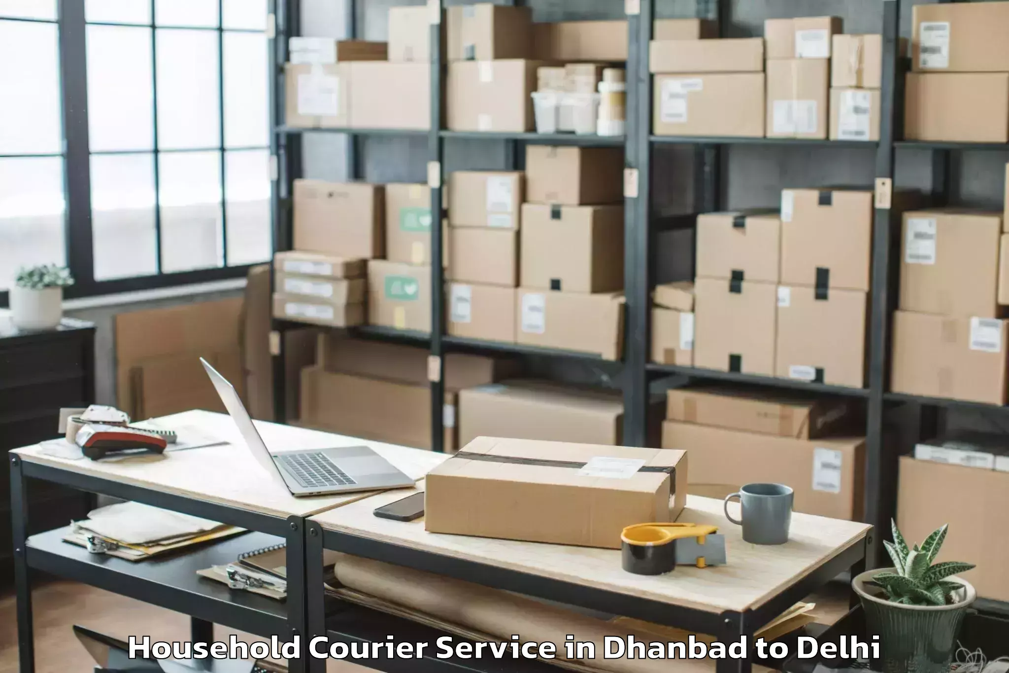 Top Dhanbad to Jhilmil Household Courier Available